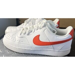 Size 8 - Nike Court Vision Next Nature Low‎ Triple White/Picante Red Orange